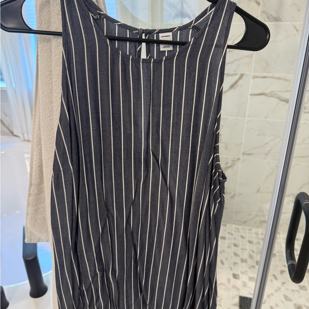Old Navy Navy and White Striped Top